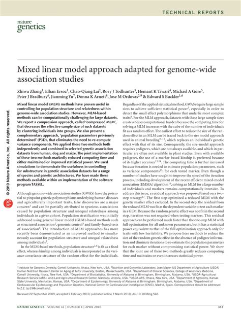 rory todhunter|Mixed linear model approach adapted for genome.